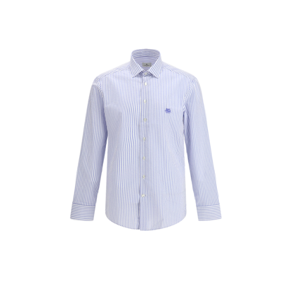 MAYFEYR - Etro - Striped Cotton Shirt With An Embroidered Pegaso Logo On The Chest - MRIB000299TR5A9