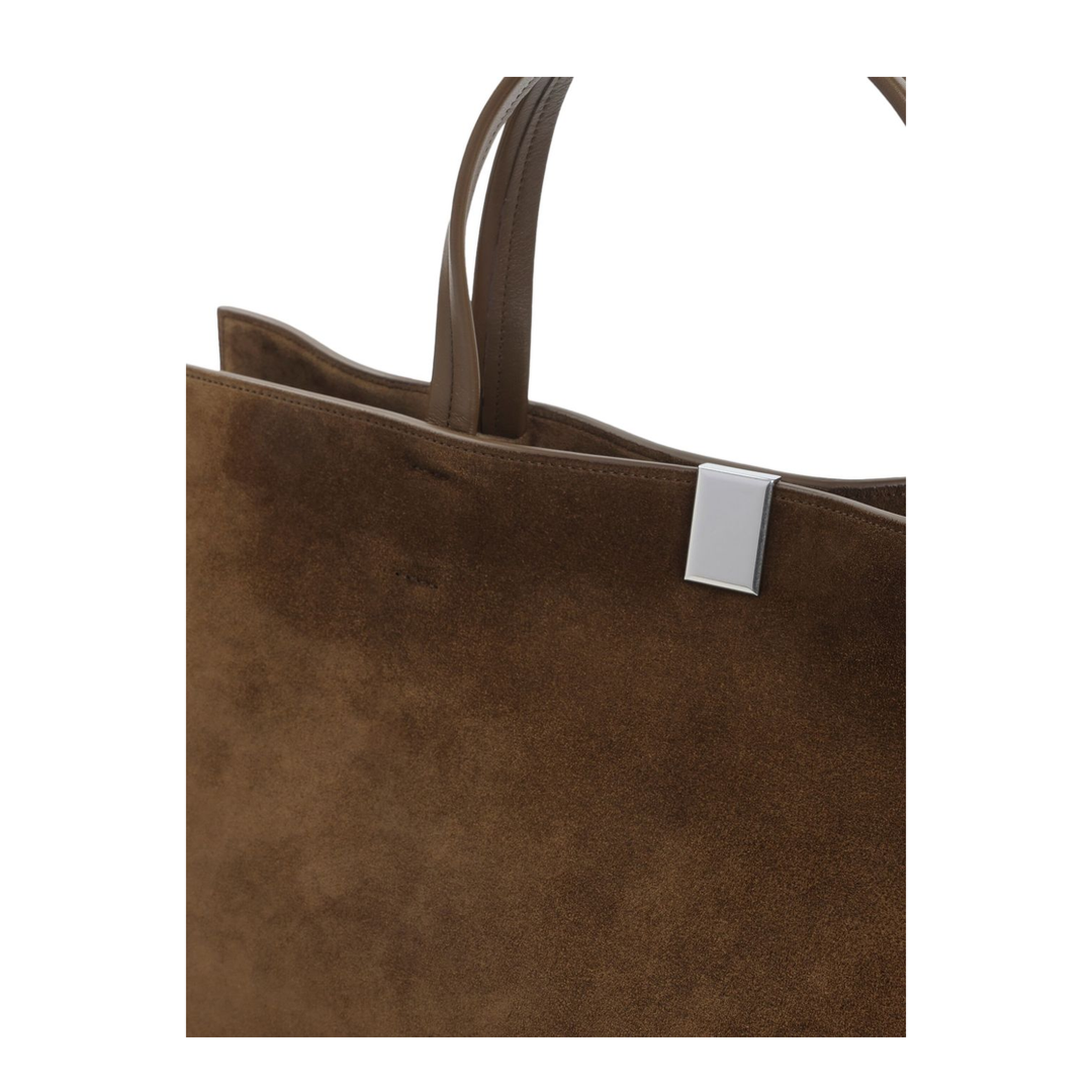 Kit Cabas Medium Suede Leather Cabas Tote - Khaki