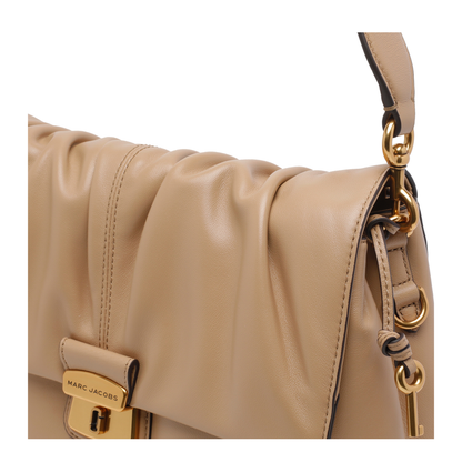 Cristina Leather Shoulder Bag - Beige