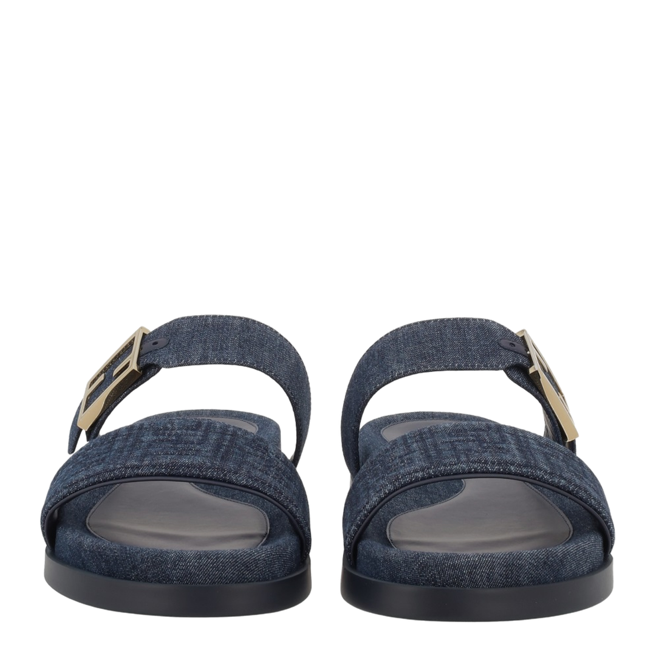 Dark Blue Denim Fabric Slides