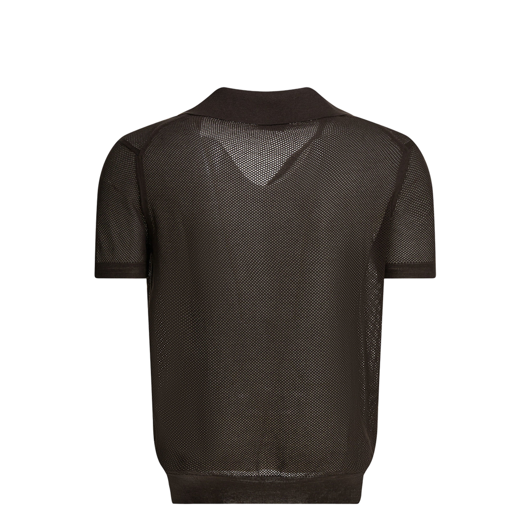 Silk Blend Buttonless Polo Shirt
