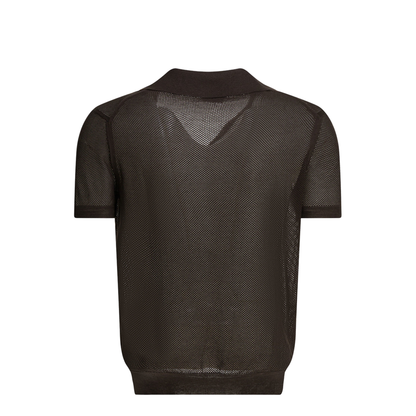 Silk Blend Buttonless Polo Shirt