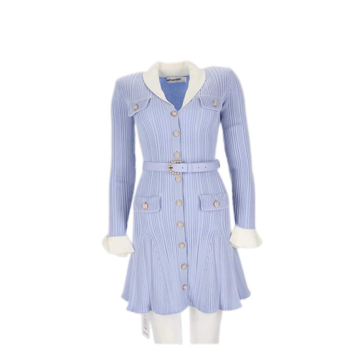 MAYFEYR - Self Portrait - Mini Abito A Coste - PF26131SBLBLUE