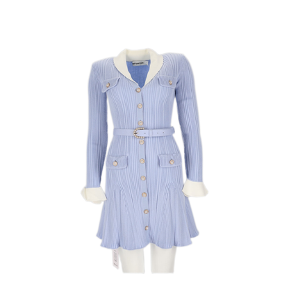 MAYFEYR - Self Portrait - Mini Abito A Coste - PF26131SBLBLUE