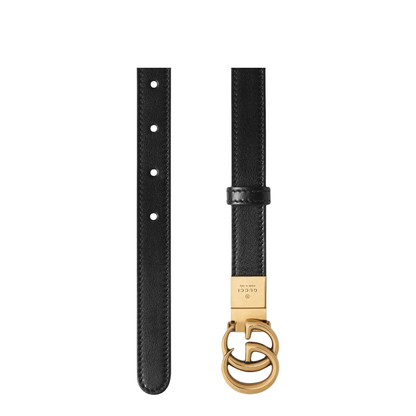 Reversible Thin Belt in White Leather