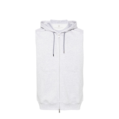 Cotton Blend Sleeveless Hoodie