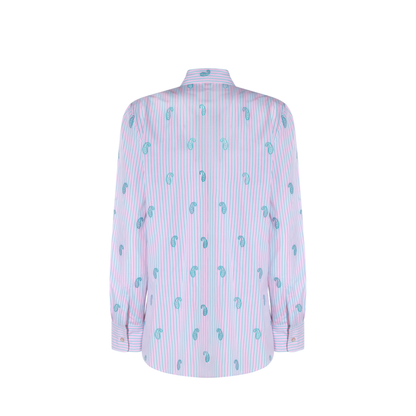 Striped Fil Coupé Paisley Cotton Jacquard Shirt - Pink
