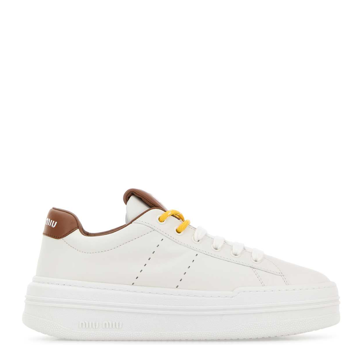 MAYFEYR - Miu Miu - White Leather Sneakers - 5E710EF0503L48F0TPR