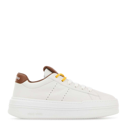 MAYFEYR - Miu Miu - White Leather Sneakers - 5E710EF0503L48F0TPR
