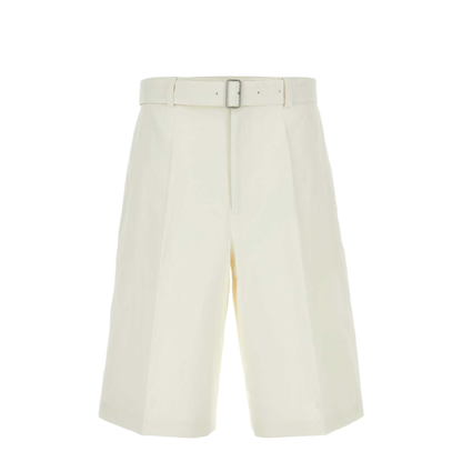 Ivory Linen Bermuda Shorts