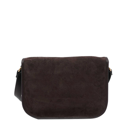 Dark Brown Suede Antibes Crossbody Bag
