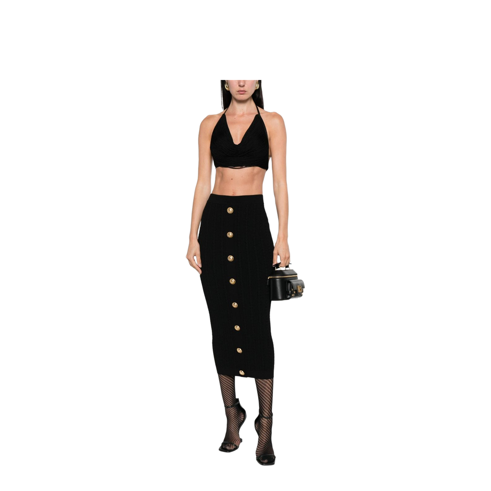 Buttoned Long Skirt