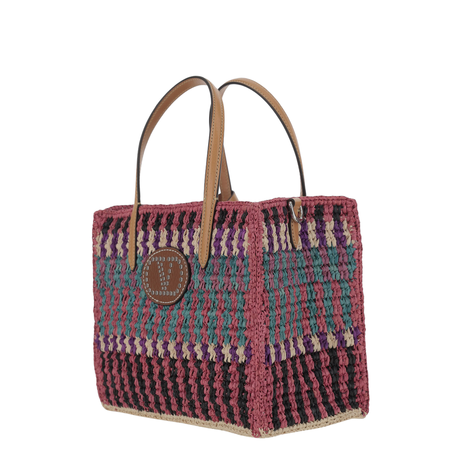 Multicolor Crochet VLogo Handbag