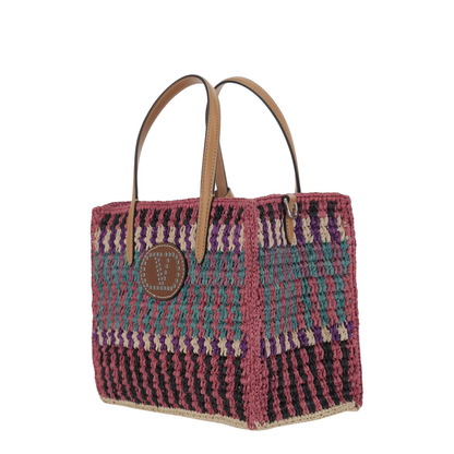 Multicolor Crochet VLogo Handbag