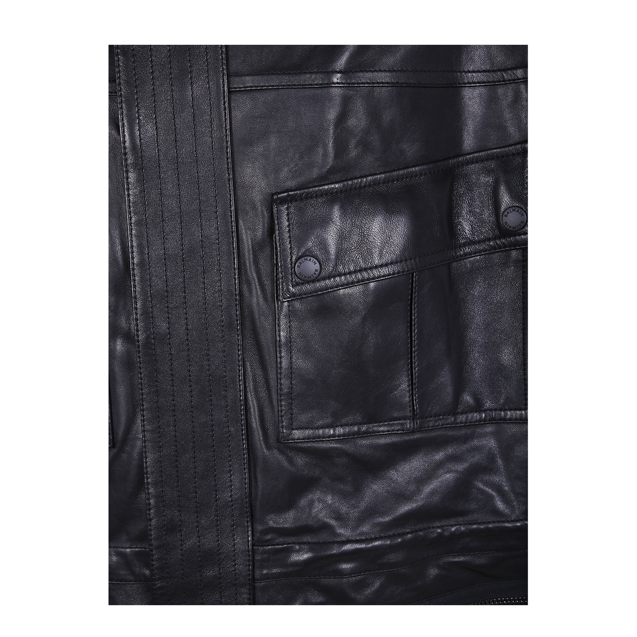 Lambskin Mid Length Parka Leather Black