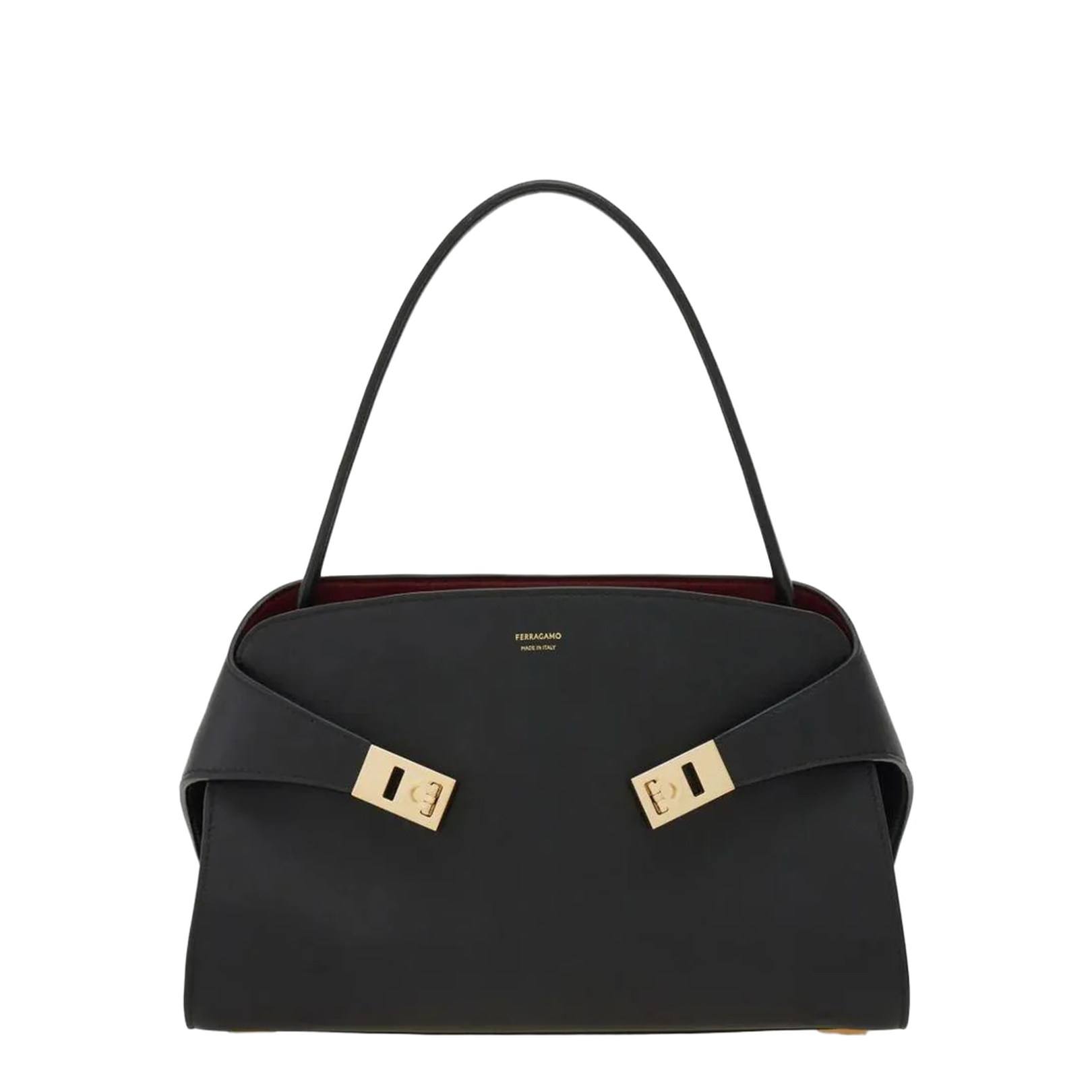 Black Shoulder Bag With Logo Print