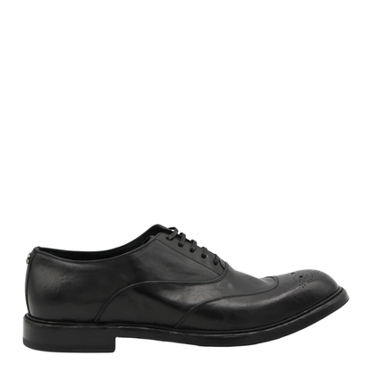 Washed Black Calfskin Lace-Up Shoe