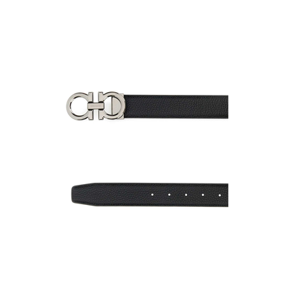 MAYFEYR - Ferragamo - Black Leather Reversible Belt - 679710687611NERBLUMAR