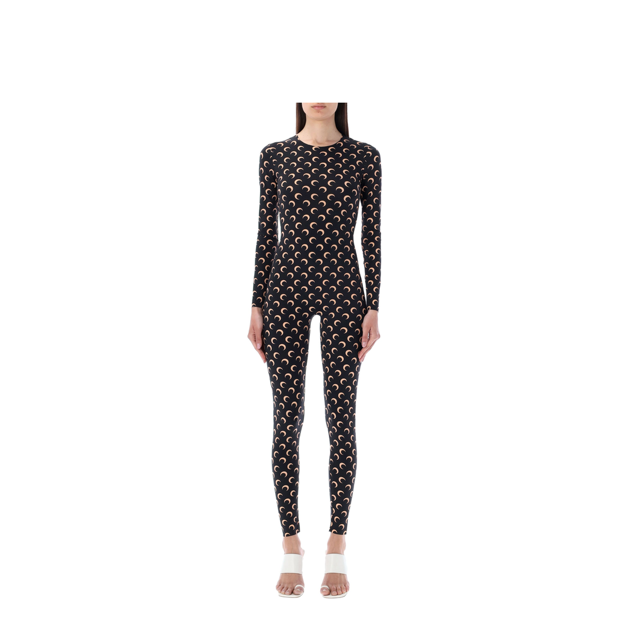 Moon Printed Catsuit - Black