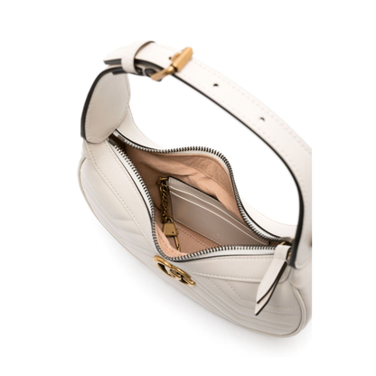 Small Shoulder Bag in White Leather