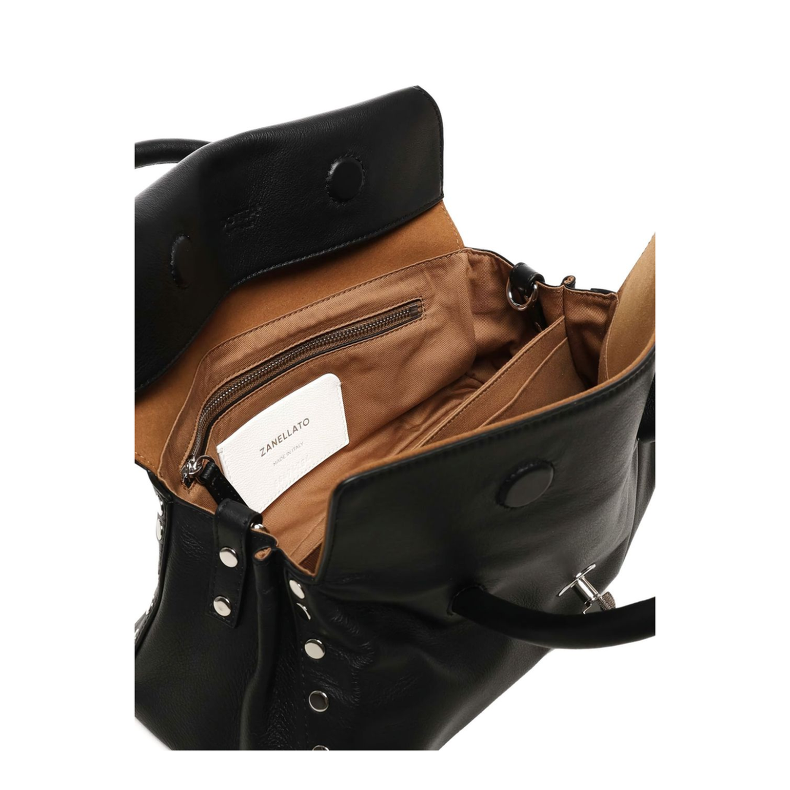 Dotta Saeta Small Leather Handbag Black