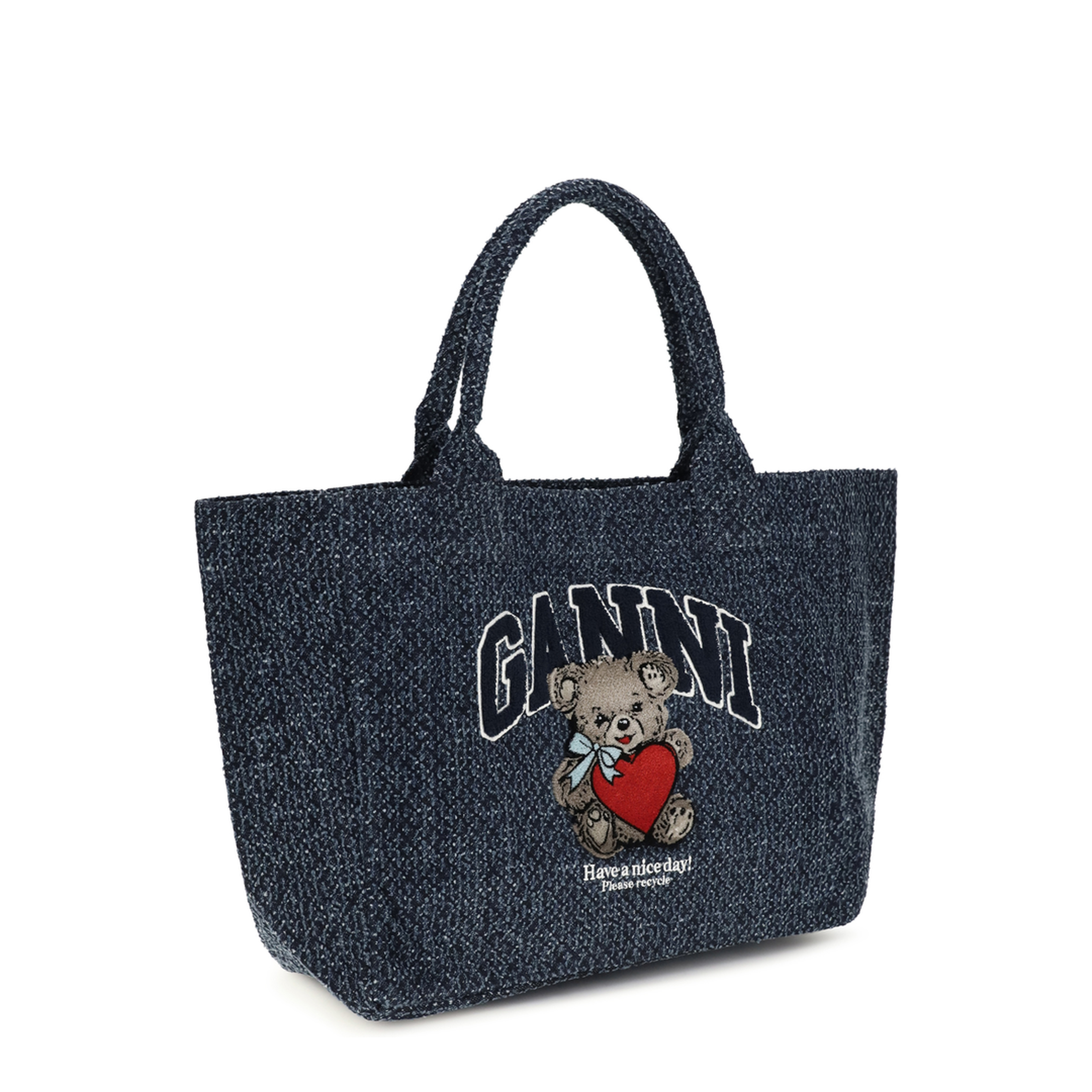 MAYFEYR - Ganni - Medium Denim Tote Bag With Bear - B2110028