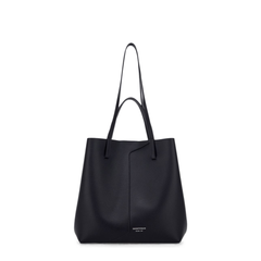 1981 Pebbled Leather Tote Bag - Black