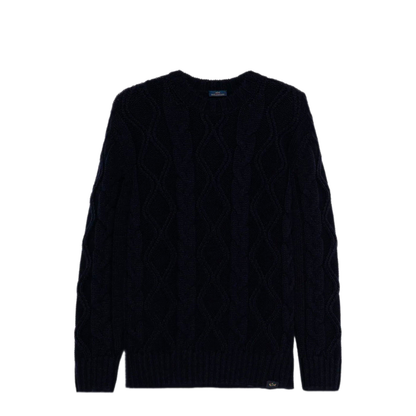 MAYFEYR - PAUL & SHARK - Cable Knit Crewneck Wool Sweater - 15311085050