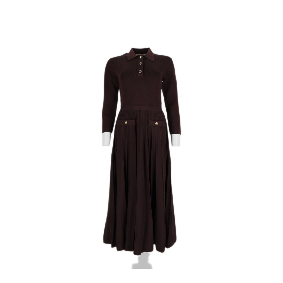 MAYFEYR - MICHAEL BY MICHAEL KORS - Midi Polo Flare Dress - MT683J3BFD201CHOCOLATE
