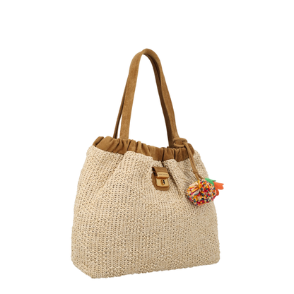 Cristina One Size Two-Way Weave Tote - Natural