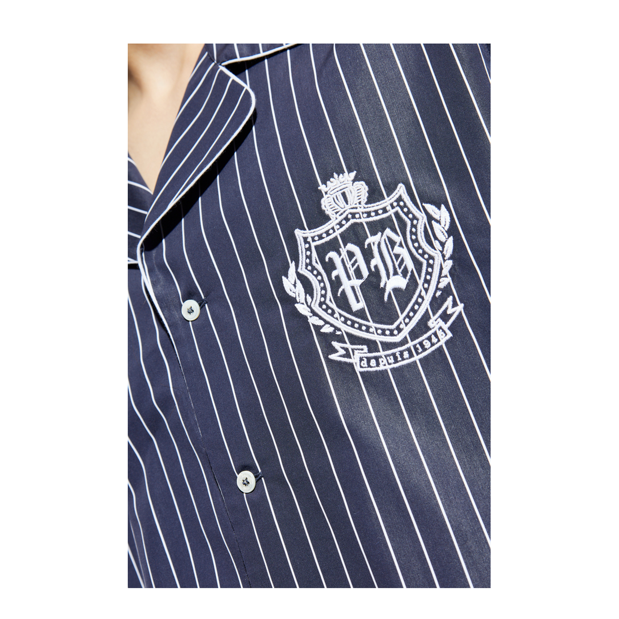 Striped Poplin Pyjama Shirt
