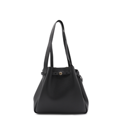 Large Pebbled Leather Tote - Black