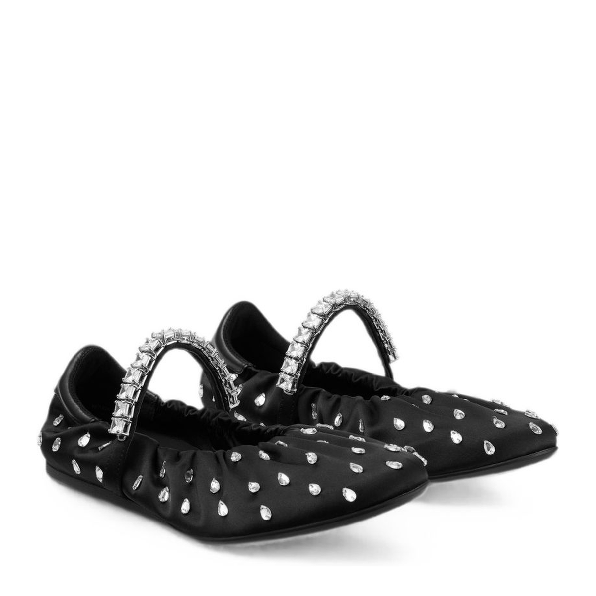 MAYFEYR - Jimmy Choo - Flat Shoes Black - JADEBALLERINAQEPBLACK/CRYSTAL