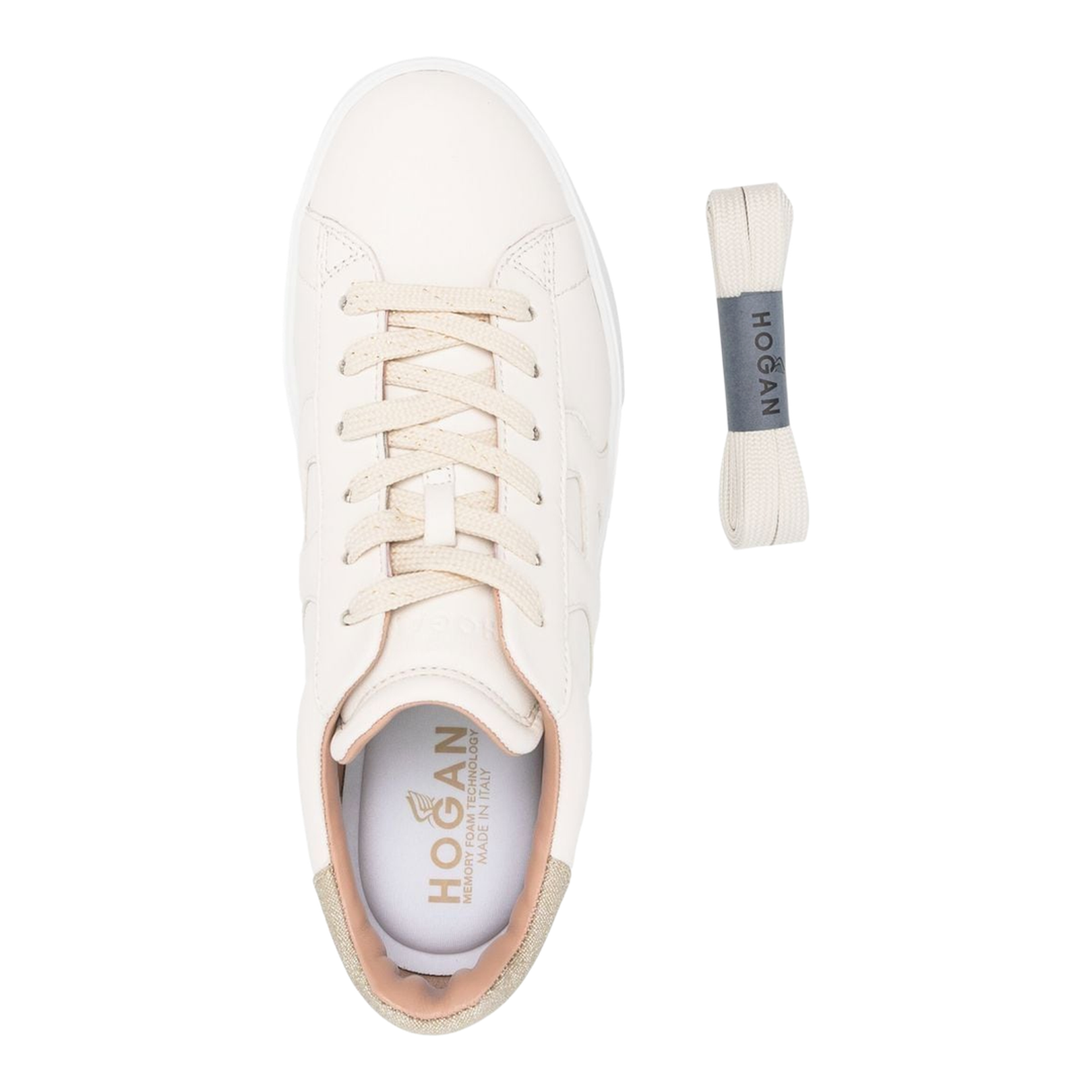 Glitter-Detail Leather Sneakers