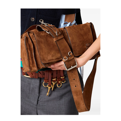 MAYFEYR - MIUMIU - Utilitarian Suede Shoulder Bag - 5BC205VPOO2CSSF0324