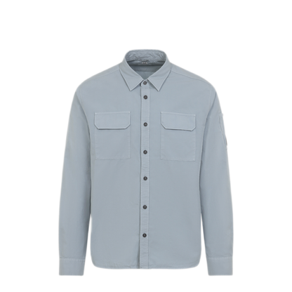 MAYFEYR - C.P. Company - Light Blue Organic Gabardine Shirt - 20CMSH706A110143G809