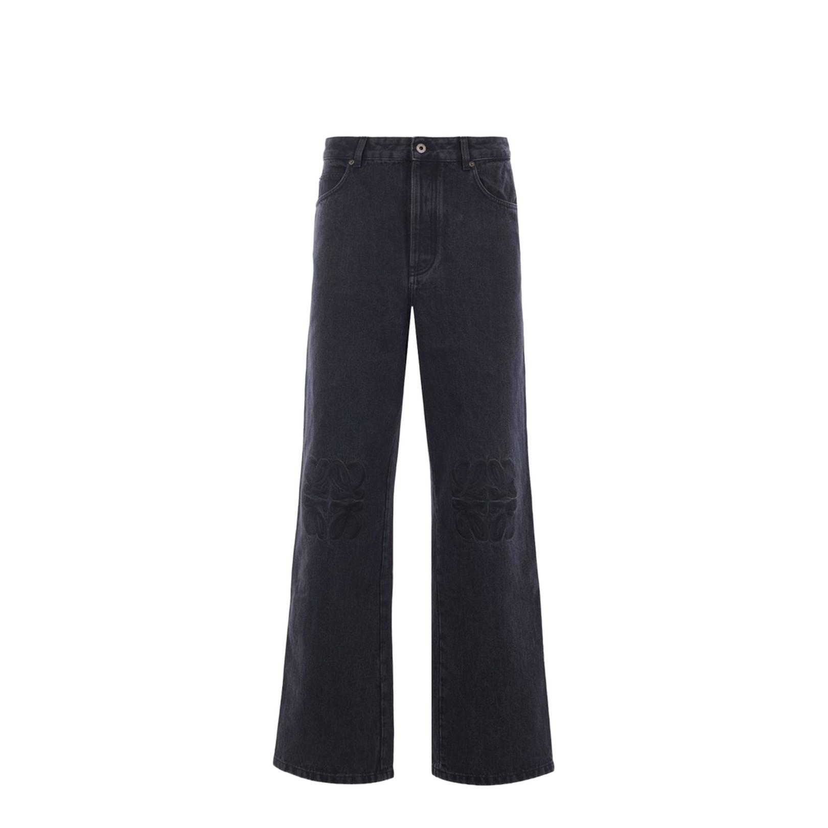 Anagram Baggy Jeans in Denim Black