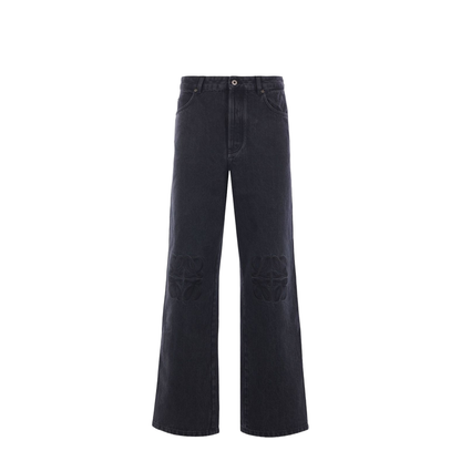 Anagram Baggy Jeans in Denim Black