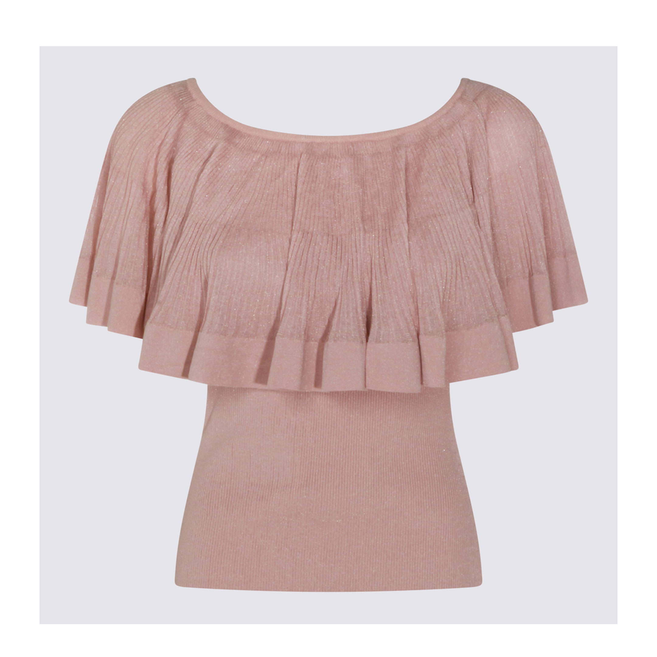 Luna Pleated Frill Top Pink
