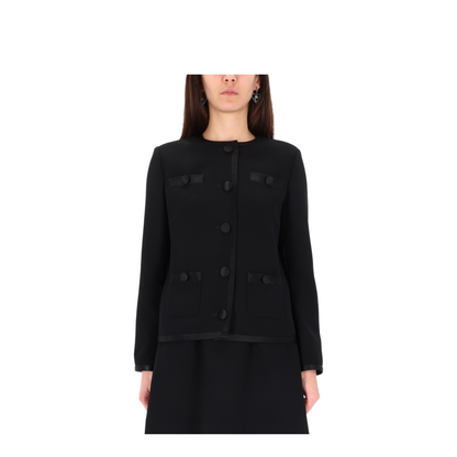 Double Crepe Single-Breasted Jacket