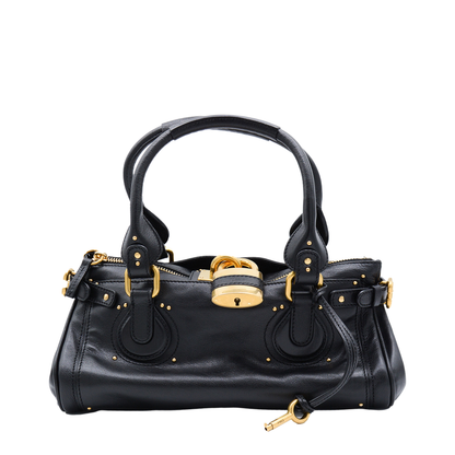 Paddington Grained Leather Handbag - Black