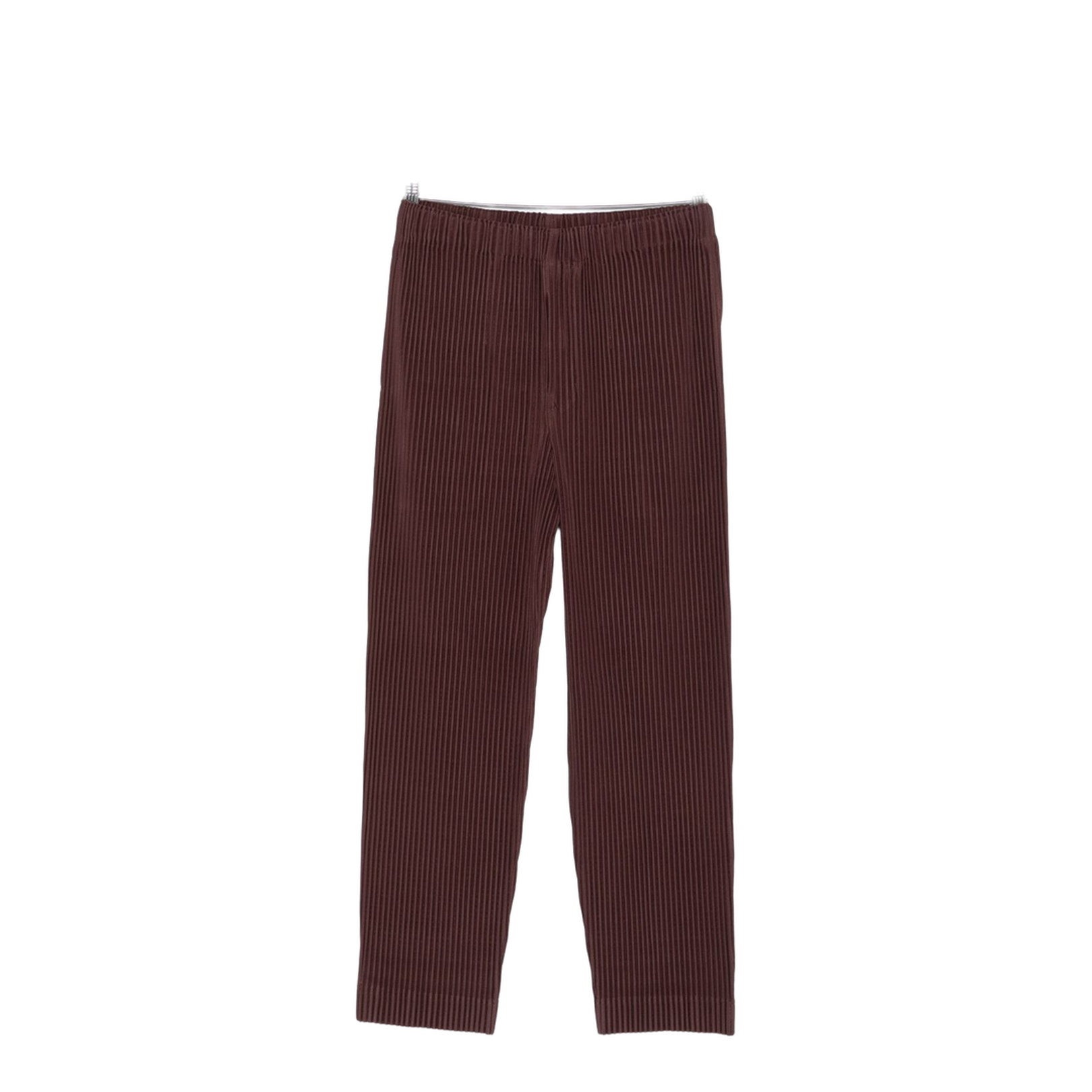Brown Pleated Design Cropped Pants