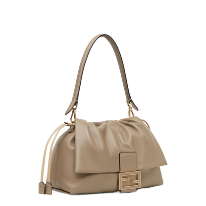 Baguette Large Leather Top Handle Bags - Beige