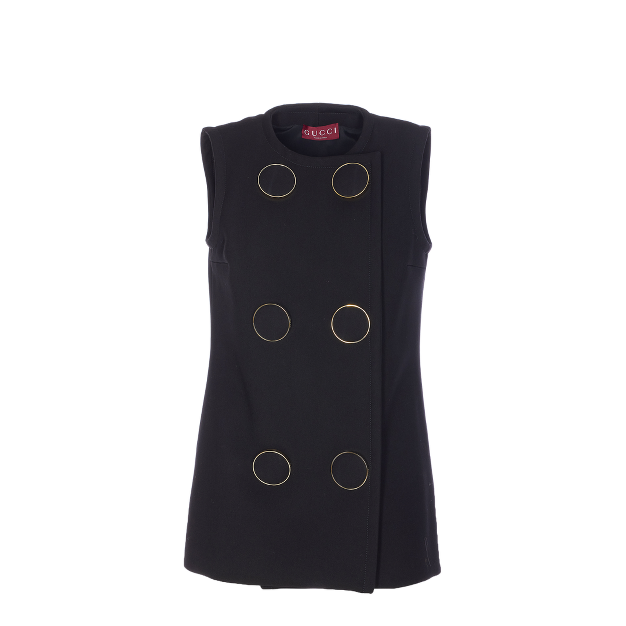 Vest with maxi buttons in black