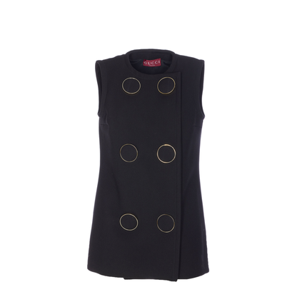 Vest with maxi buttons in black
