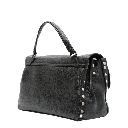 Postina Daily Small Calfskin Top-Handle Bag - Nero