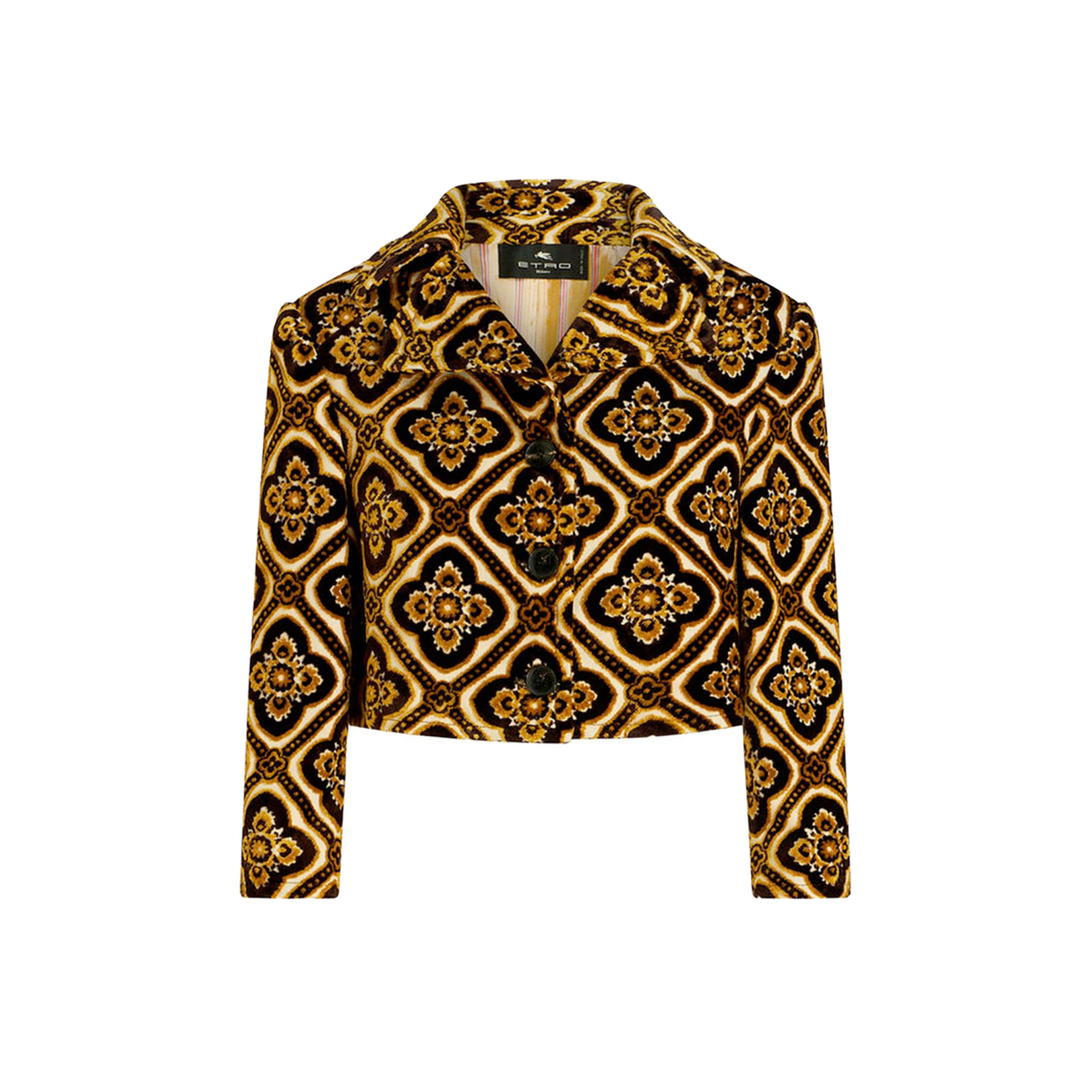 Cropped Jacket Jacquard Velvet