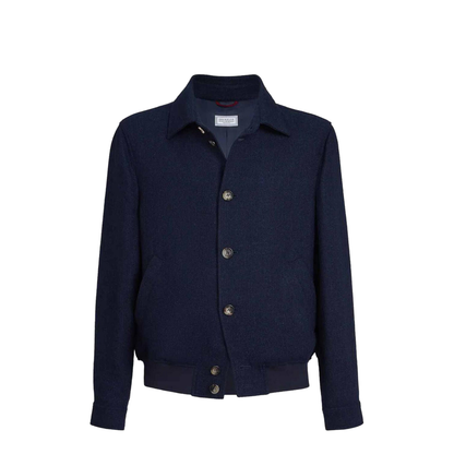 Button Shirt Jacket Navy Blue
