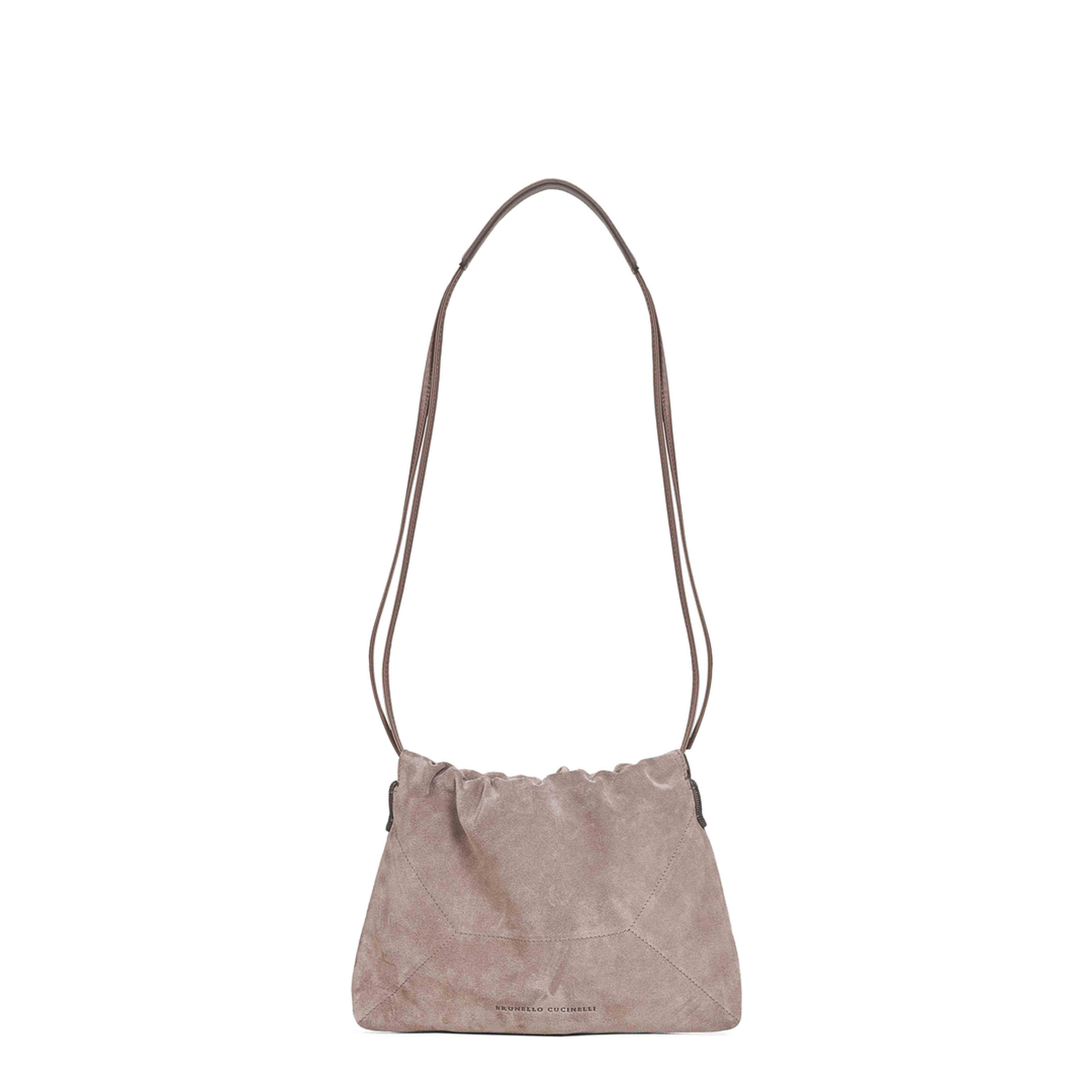 Duo Medium Suede Crossbody - Light Brown