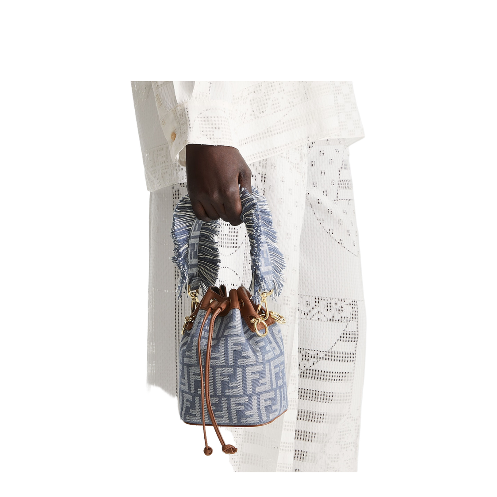 Mon Tresor Denim Bucket Bags - Blue